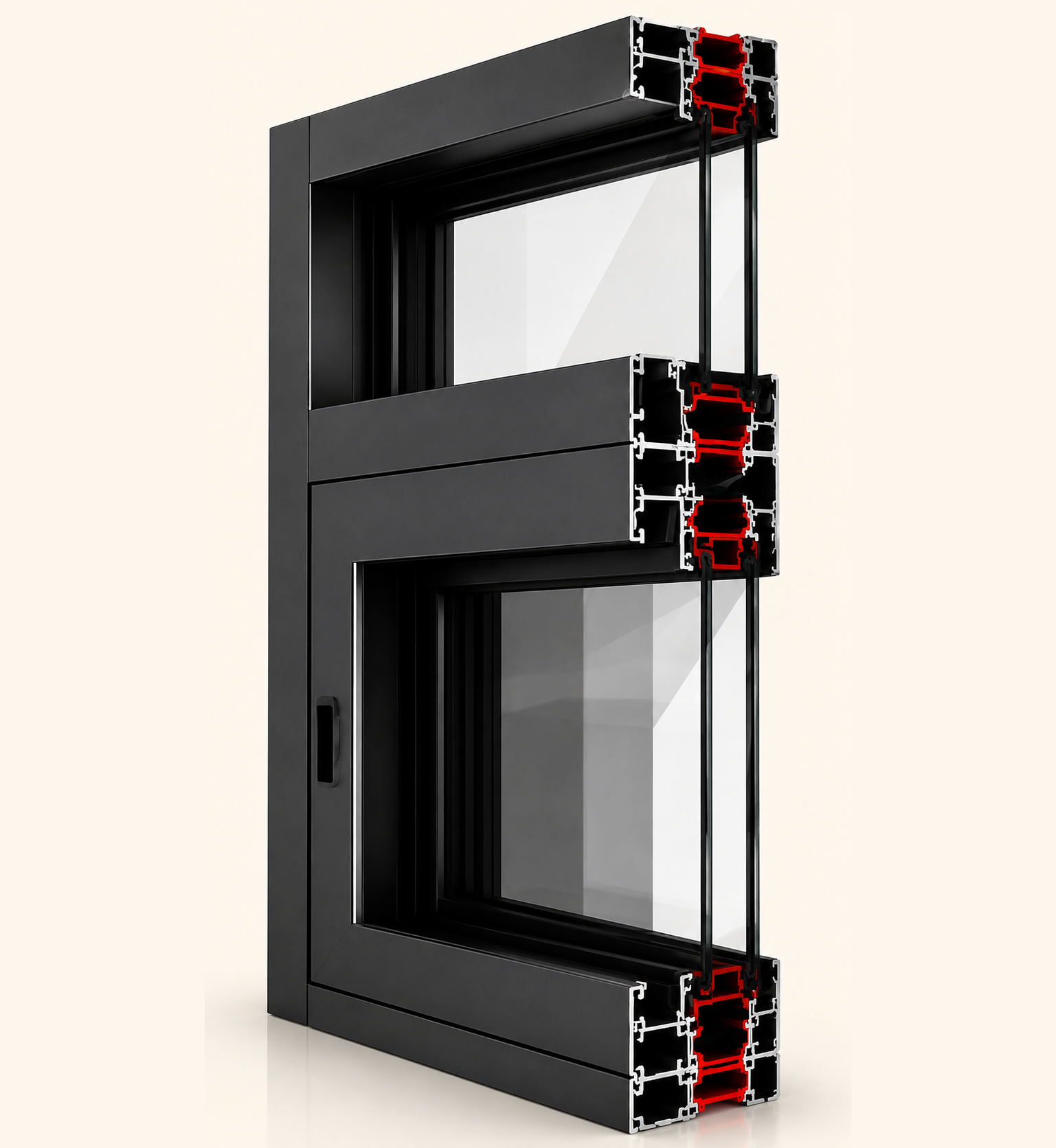 E2T Series thermal break aluminum profile corner detail